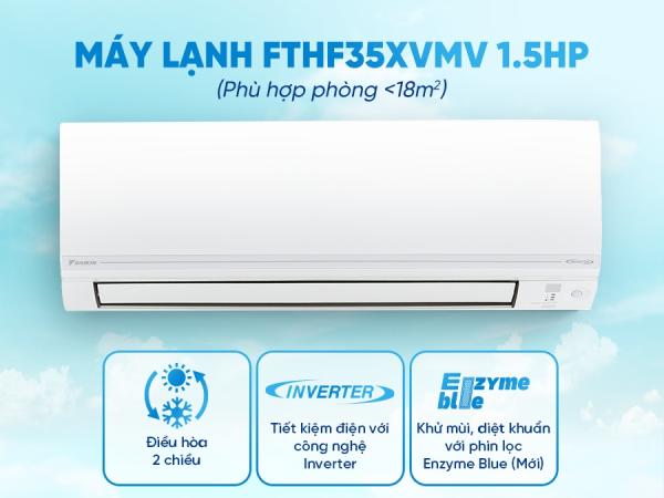 Máy lạnh 2 chiều Daikin Inverter 1.5 HP FTHF35XVMV