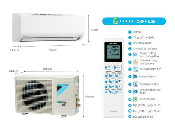 Điều hòa Daikin 1 chiều Inverter 9200 BTU FTKB25ZVMV